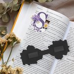 Marcapáginas magnético personalizado de personajes animados con flores de nacimiento y nombre regalo de cumpleaños para amantes de los libros