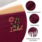 Personalisierte bunte Geburt Blumenstrauß Faux Kaschmir Schal Quaste Schal mit Namen Winter Accessoire Geburtstag Urlaub Geschenk für Familie Freund