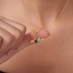 Personalised Hummingbird Zircon Necklace with Birthstone Dainty Jewellery Birthday Anniversary Gift for Women Hummingbird Lovers