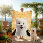 Personalised Cute Cartoon Dog Paw Print Soft Throw Blanket with Name Home Decor Birthday Gift for Pet Owner Lover