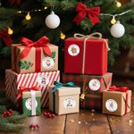 Personalized Santa Claus Gingerbread Man Waterproof Stickers with Name Christmas Festival Party Gift for Family Friends