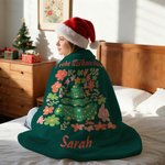 Personalisierte Weihnachtsbaum Decke mit Namen Text Blumenhintergrund Haus Deko Weihnachtsgeschenk für Familie Freunde