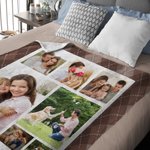 Gepersonaliseerde 3-9 Foto's Collage Super Zachte Deken met Tekst Home Decor Kerstcadeau voor Familie Vrienden
