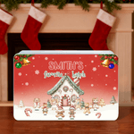 Personalised 1-8 Gingerbread Men House Pattern Biscuit Tin Storage Box with Text Title and Names Christmas Gift for Kids Family Friends