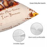 Personalized Autumn Highland Cow Pumpkin Soft Throw Pillow Cover with Name Home Decor Birthday Thanksgiving Day Gift for Family Kids