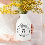 Vase Romantique Personnalisé en Céramique avec Nom et Date Décoration Maison Mariage Fiançailles Cadeau de Noël pour Couples