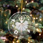 Gepersonaliseerd Ballerina Acryl Keramiek Glas Hangend Ornament met Naam Boomdecoratie Kerstcadeau voor Balletliefhebbers of Dansleraren