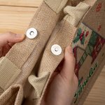 Personalised Cartoon Characters Snowflake Initial Jute Tote Bag with Name Christmas Daily Use Gift for Family Friends