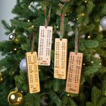 Personalized Wooden Ribbon Cribbage Board Ornament with Engraved Text Christmas Gift for Cribbage Lover Family Couple