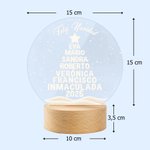 Luz nocturna LED personalizada con base de madera diseño de árbol de Navidad y nombres de 2 a 10 personas regalo de Navidad para familia y abuelos