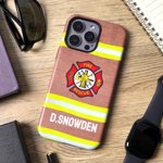 Personalisierte Malteser Kreuz Feuerwehrmann Uniform glänzend matt Telefon Fall mit Namen für iPhone Samsung Thanksgiving Day Geburtstag Geschenk für Feuerwehrleute
