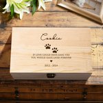 Personalized Animal Paw Print Heart Wooden Storage Box with Name Text and Date Birthday Memorial Gift for Pet Owners