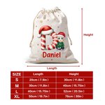 Gepersonaliseerde kerstmuts initiaal cartoon karakter canvas koord Gift Bag met naam kerstcadeau voor vrienden familie