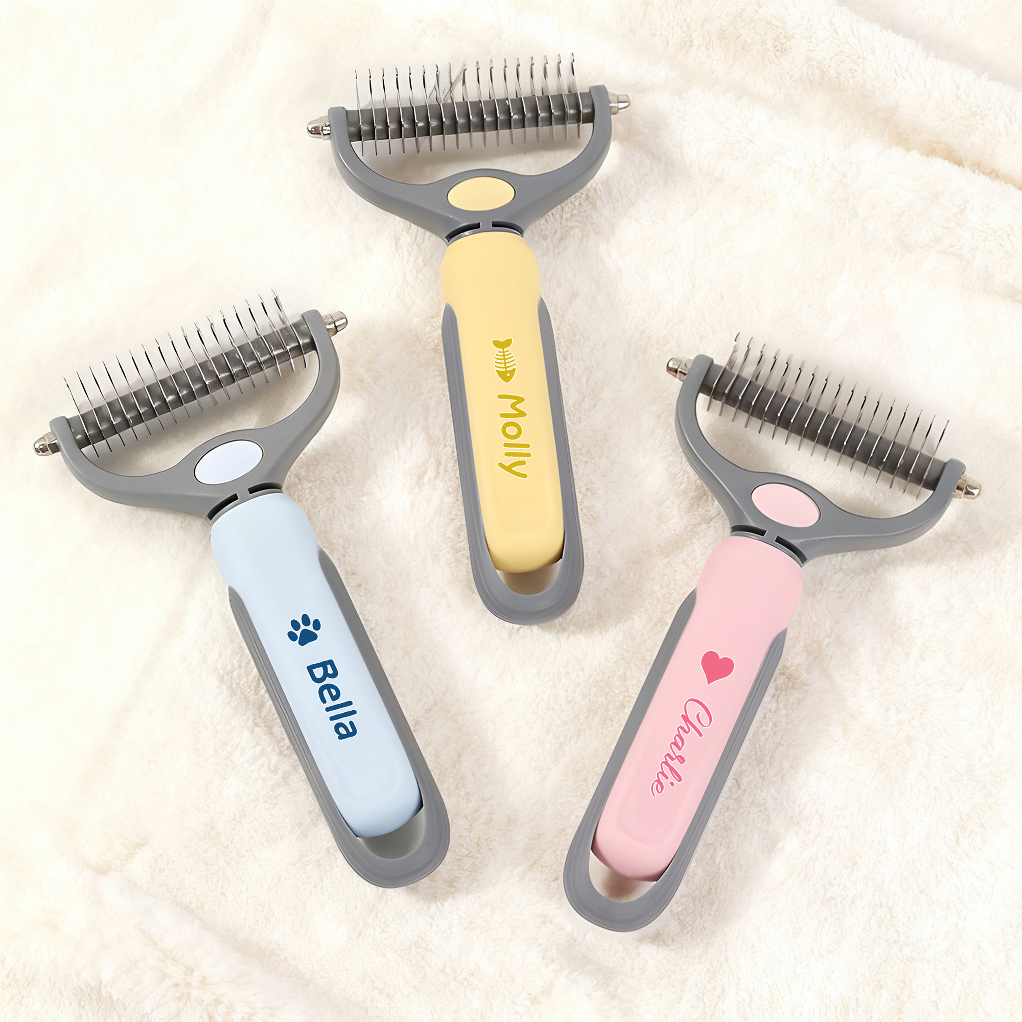 Brosse de toilettage pour animaux de compagnie personnalisée avec nom Cadeau d'anniversaire pour les propriétaires d'animaux de compagnie