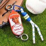 Personalised Photo to AI Character Pickleball Tennis Baseball Bag Holder Tag with Name Game Birthday Gift for Ball Sports Lovers