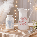 Vase Romantique Personnalisé en Céramique avec Nom et Date Décoration Maison Mariage Fiançailles Cadeau de Noël pour Couples