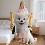 Personalised Cute Cartoon Dog Paw Print Soft Throw Blanket with Name Home Decor Birthday Gift for Pet Owner Lover