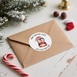 Personalized Santa Claus Gingerbread Man Waterproof Stickers with Name Christmas Festival Party Gift for Family Friends