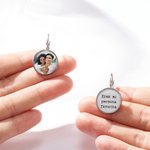 Pendientes colgantes personalizados con foto y texto regalo de aniversario cumpleaños o conmemorativo para mujeres y amantes de las mascotas