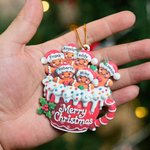 Personalized 3-6 Gingerbread Cocoa Mug Double-Sided Printing Christmas Ornament with Name Home Decor Merry Chrismas Gift for Family Friends