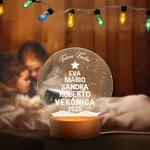 Luz nocturna LED personalizada con base de madera diseño de árbol de Navidad y nombres de 2 a 10 personas regalo de Navidad para familia y abuelos