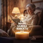 Luz nocturna LED personalizada con base de madera diseño de árbol de Navidad y nombres de 2 a 10 personas regalo de Navidad para familia y abuelos