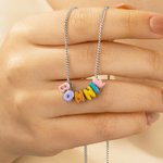 Personalisierte bunte 3D Emaille Blase Brief Name Halskette Minimalistische Schmuck Geburtstag Geschenk für Freunde Familie