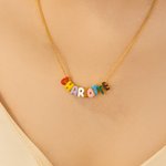 Personalisierte bunte 3D Emaille Blase Brief Name Halskette Minimalistische Schmuck Geburtstag Geschenk für Freunde Familie