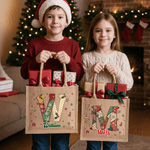 Personalisierte Weihnachtsbaum Schneeflocke Initial Jute Tote Tasche mit Namen Weihnachten täglichen Gebrauch Geschenk für Kinder Frauen