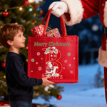 Sac de jute rouge écologique avec nom et initiales Utilisation quotidienne Cadeau de Noël pour la famille et les amis