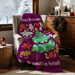 Personalisierte Weihnachtsbaum Decke mit Namen Text Blumenhintergrund Haus Deko Weihnachtsgeschenk für Familie Freunde