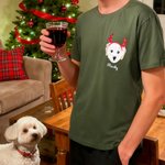 Personalized 1-3 Pet Face Photos Soft T-shirt Sweatshirt Hoodie with Embroidered Name Birthday Christmas Gift for Pet Lovers