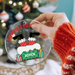 Personalized Santa Stop Here Snowflake Design Acrylic Christmas Ornament with Name Home Decor Christmas Gift for Family