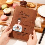 Personalised Cartoon Character PU Leather A5 Notebook Cover with Name Daily Use Birthday Christmas Gift for Cooking Lover Chef