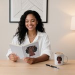 Personalized I Am Unstoppable Black Woman Journal Notebook Ceramic Mug with Name Daily Use Birthday Motivational Gift for Women