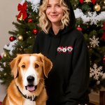 Personalized 1-3 Pet Face Photos Soft T-shirt Sweatshirt Hoodie with Embroidered Name Birthday Christmas Gift for Pet Lovers