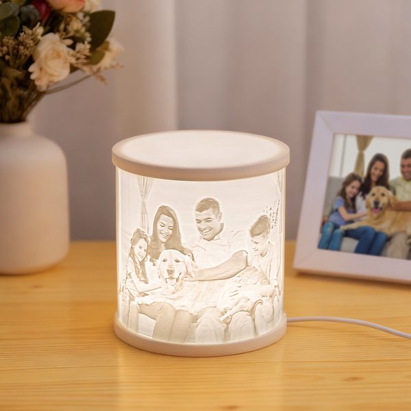 Personalized 3D Printed 1-2 Photos Luminous Relief Translucent Light Home Decoration Birthday Memorial Condolence Gift for Family Friends