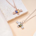 Personalised Hummingbird Zircon Necklace with Birthstone Dainty Jewellery Birthday Anniversary Gift for Women Hummingbird Lovers