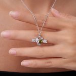 Personalised Hummingbird Zircon Necklace with Birthstone Dainty Jewellery Birthday Anniversary Gift for Women Hummingbird Lovers