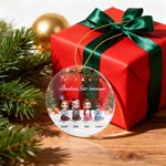 Personalisierter 2–5 Cartoon-Figur Acryl-Weihnachtsanhänger mit Namen Band Schneeflocken Haus Deko Weihnachtsgeschenk für Schwestern Beste Freundinnen