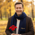Personalisierte bunte Geburt Blumenstrauß Faux Kaschmir Schal Quaste Schal mit Namen Winter Accessoire Geburtstag Urlaub Geschenk für Familie Freund