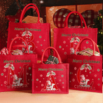 Sac de jute rouge écologique avec nom et initiales Utilisation quotidienne Cadeau de Noël pour la famille et les amis