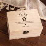 Personalized Animal Paw Print Heart Wooden Storage Box with Name Text and Date Birthday Memorial Gift for Pet Owners