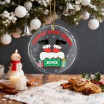 Personalized Santa Stop Here Snowflake Design Acrylic Christmas Ornament with Name Home Decor Christmas Gift for Family