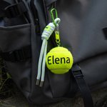 Llavero personalizado de pelota de tenis con nombre regalo de Navidad cumpleaños y equipo para entrenador amantes del tenis y compañeros