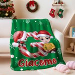 Tutti i tuoi cari vicini con un abbraccio - Coperta morbida personalizzata con nome e personaggio animato