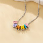 Personalisierte bunte 3D Emaille Blase Brief Name Halskette Minimalistische Schmuck Geburtstag Geschenk für Freunde Familie