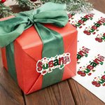 Etiquetas de regalo personalizadas e impermeables con nombre y diseño de Papá Noel y reno para decoraciones navideñas para familia y amigos