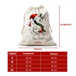 Sacco di Babbo Natale in tela personalizzato con iniziale e nome perfetto come regalo di Natale per famiglia e bambini