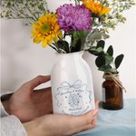 Vase Romantique Personnalisé en Céramique avec Nom et Date Décoration Maison Mariage Fiançailles Cadeau de Noël pour Couples
